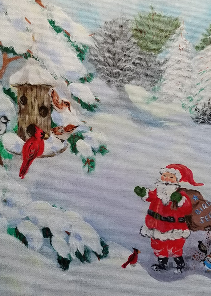 Bird Seed Santa Art | Tails of Emotion by Karen Whitacre