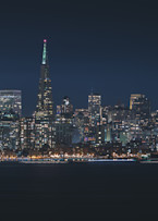 San Francisco   Skyline Lit Up Red Photography Art | Images By Brandon