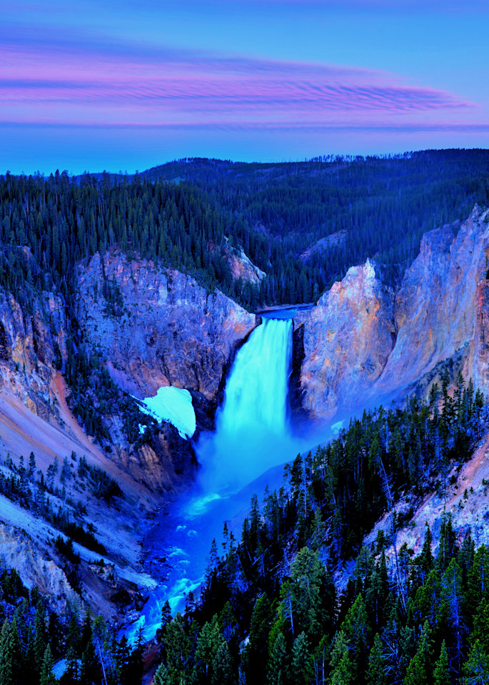 Lower Yellowstone Falls before Sunrise