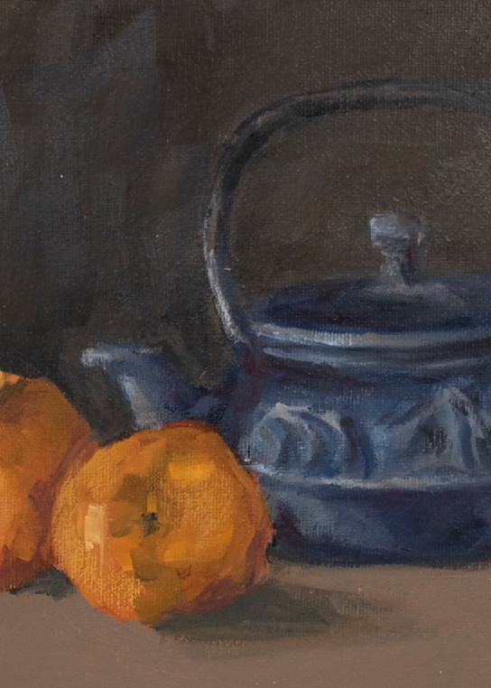 Teapot With Oranges Print Art | Teresa Gooldy Art