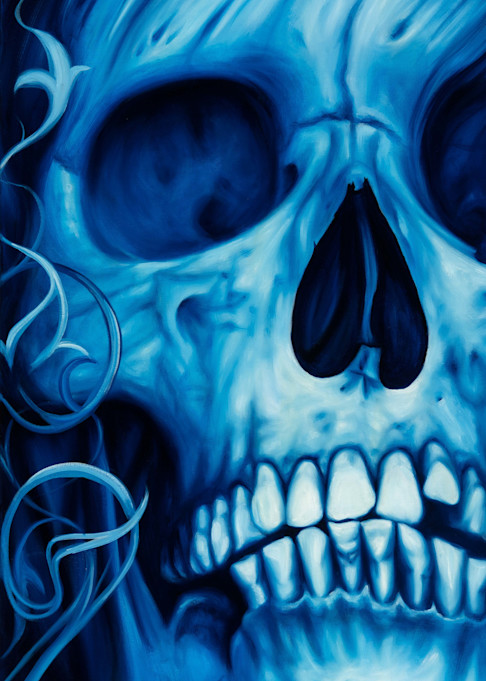 Big Blue Skull Fine Art Print Art | Designs By Pepper Art