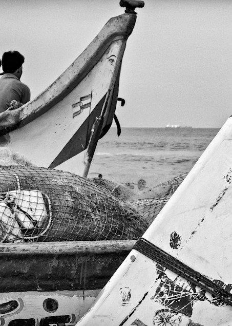 3 Men on a Boat - Marina Beach, Chennai, India