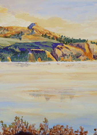 Cliffs Across Okanagan Lake Art | lynnemarand