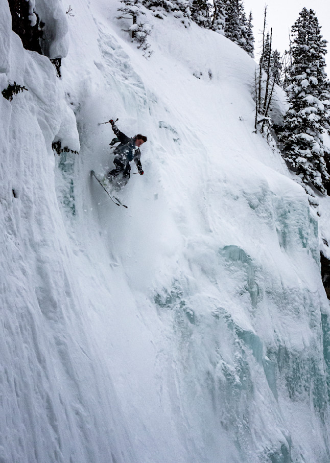 Michael Gardner, Skis Twin Falls Left, Hyalite Canyon Montana 