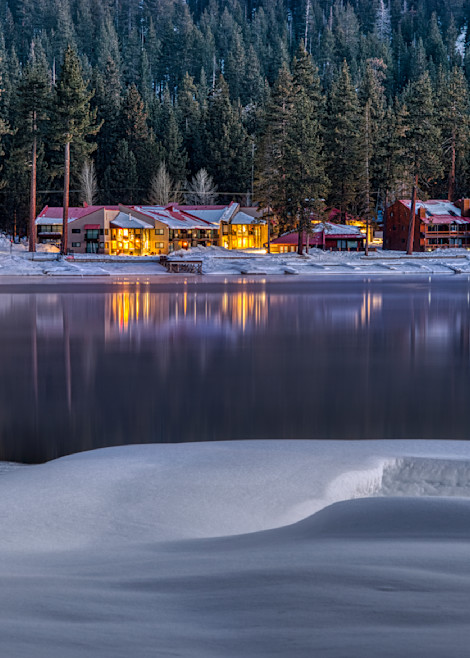 Photo donner lake after snowstorm