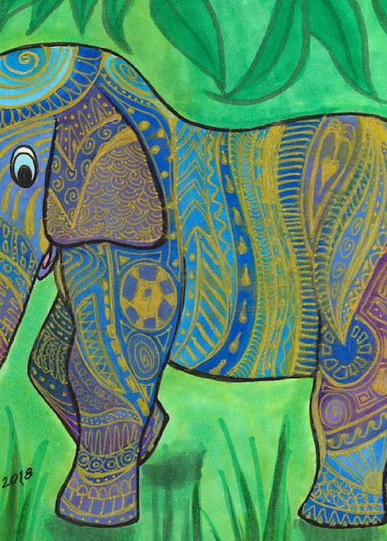 Golden Elephant Art | Laura Zisette Art