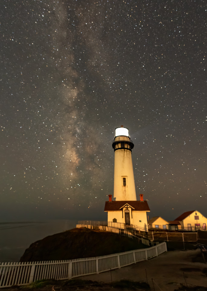 Milky Way Over Pigeon Point Lighthouse Photography Art | Tom Ingram Photography