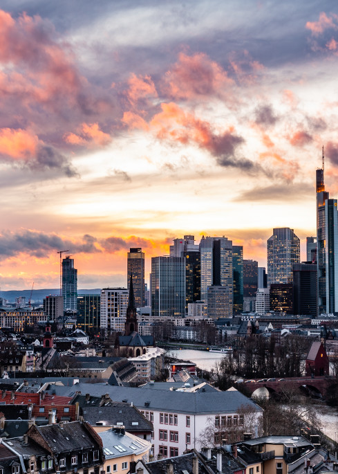 Sunset Over Frankfurt, Germany  Photography Art | Tom Ingram Photography