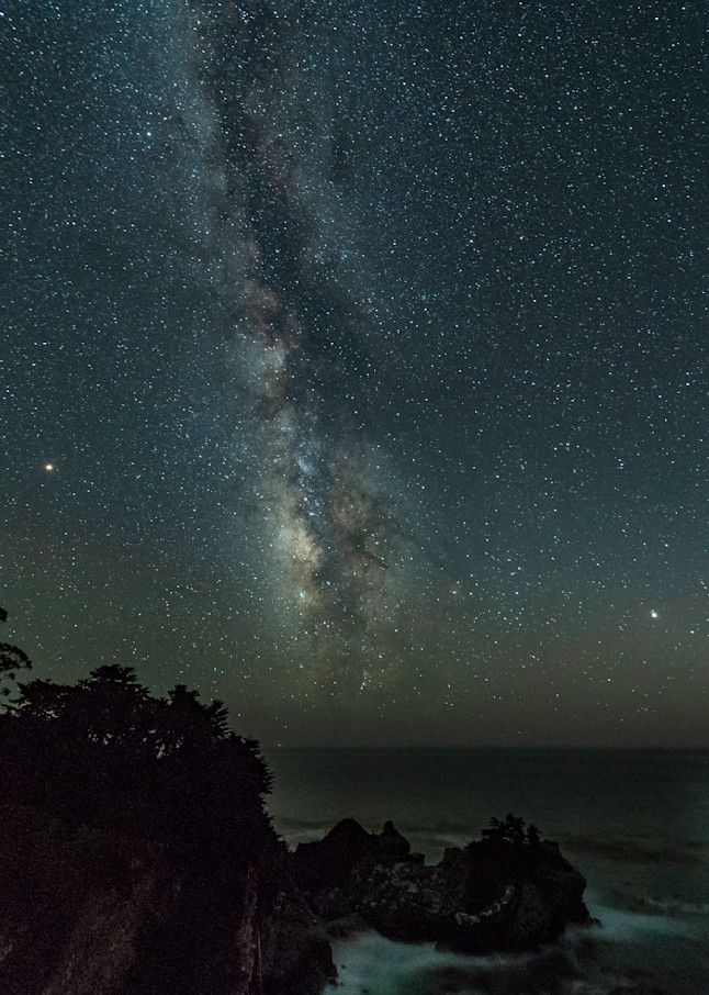 Milky Way Over Mc Way Falls Julia Pfeiffer Burns State Park, California  Photography Art | Tom Ingram Photography