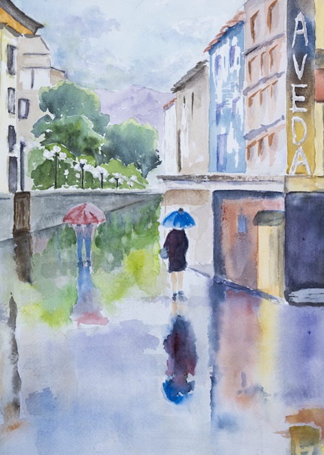 A Walk In The Rain  Art | Roz Oserin Fine Art