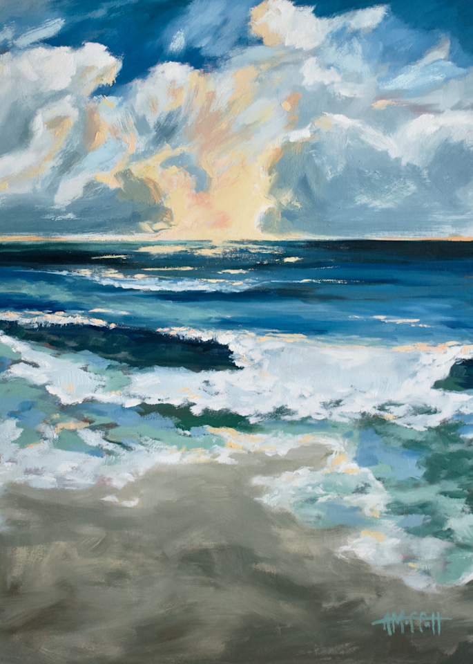 Art Print - Rocky Beach Landscape II- by contemporary Impressionist April Moffatt