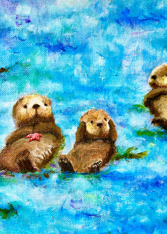 Otter Trio Art | Edi Matsumoto Fine Art