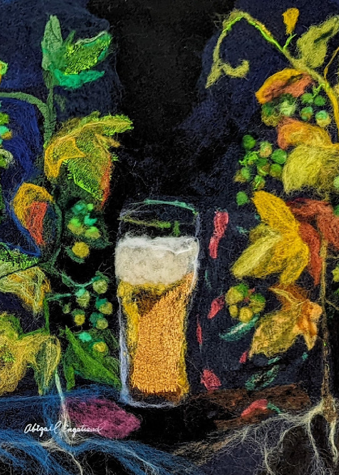 Hops Beer Centered 4 Coasters Art | Abigail Engstrand Art