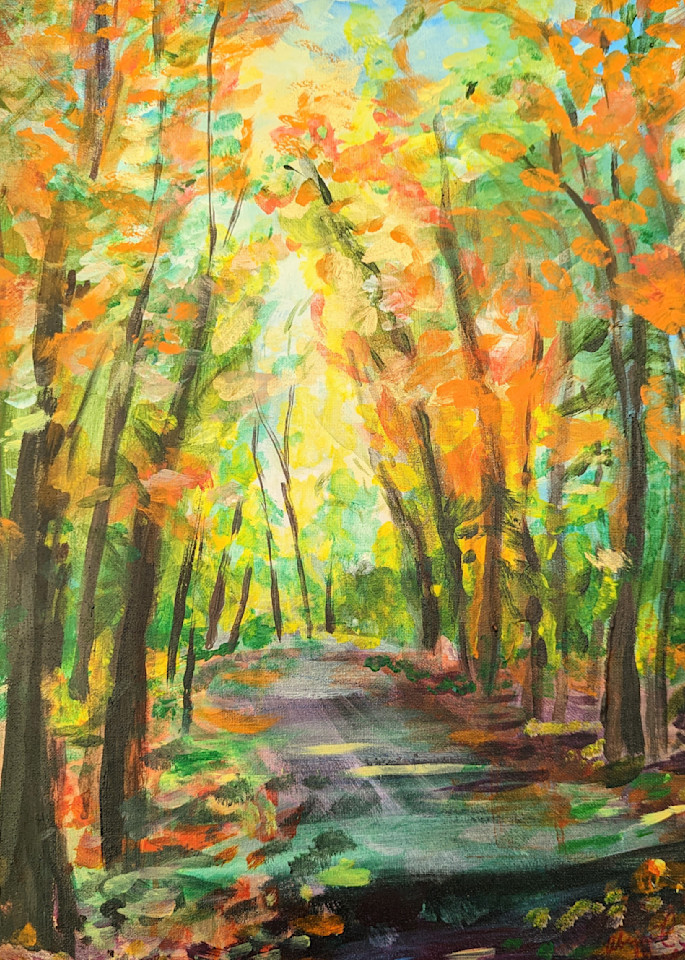 Autumn Road Art | Abigail Engstrand Art