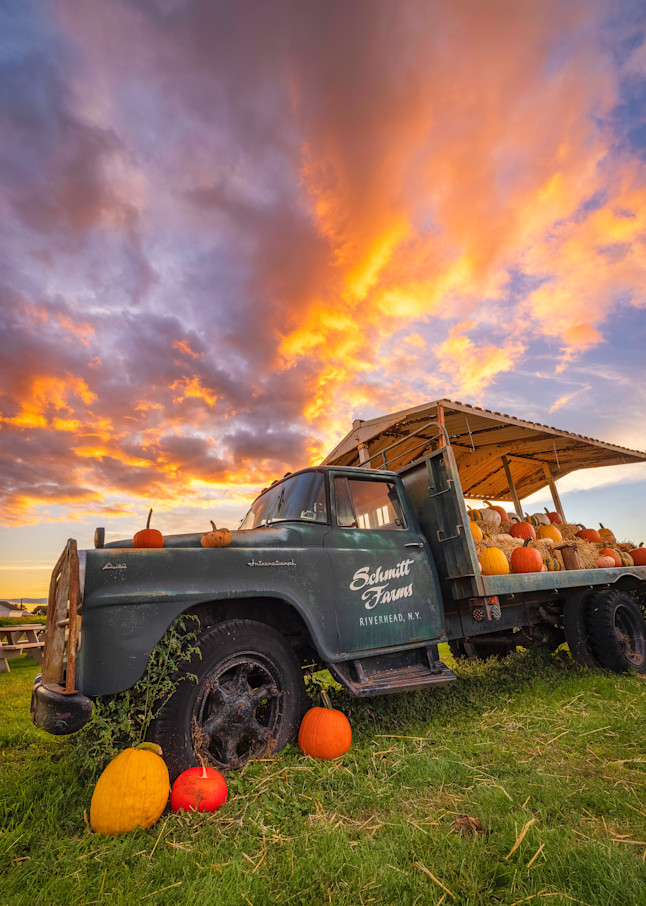 I always love to capture this truck with each season. The sky really lit up. What an experience. This is Fall on the North Fork of Long Island, NY. Taken at Schmitt's Farms in Riverhead,NY.