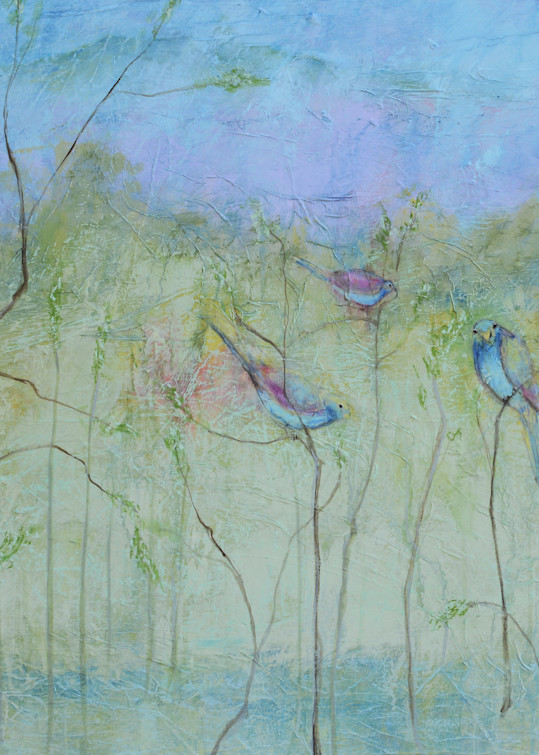 Three Birds In Spring   Puzzle Art | Kristin Replogle Art, LLC