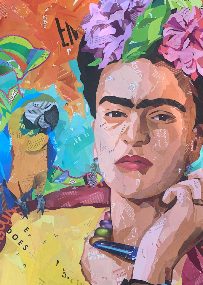 Frida And Bird Art | Kathy Saucier Art
