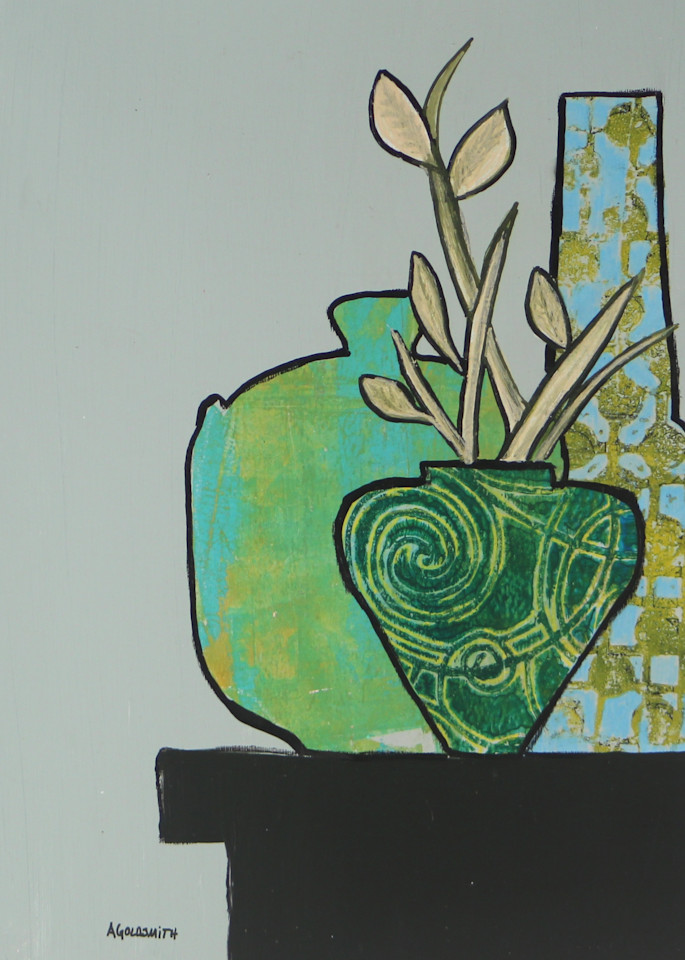 Green Vase Art | Anne Goldsmith Art