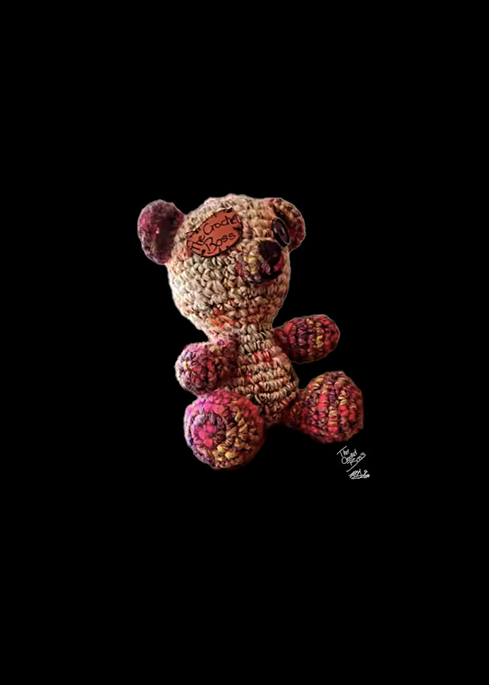 Eyepatch Bear Ornaments Art | Night Sculpture by Lisa Niedermeyer