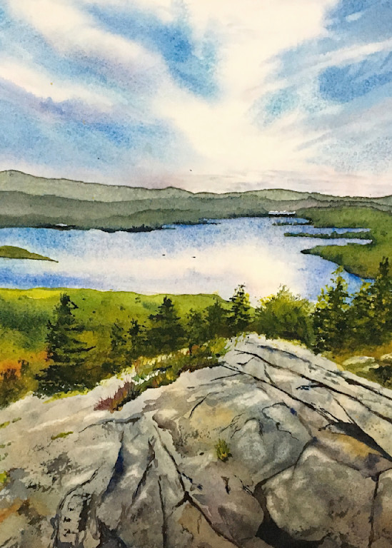View From Mount Major  Art | Cate Poole Water Colors
