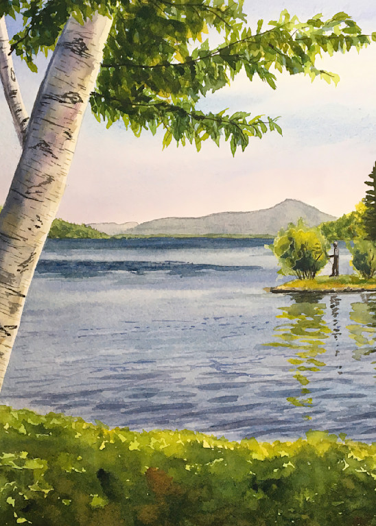 Indian Island In Meredith Bay  Art | Cate Poole Water Colors