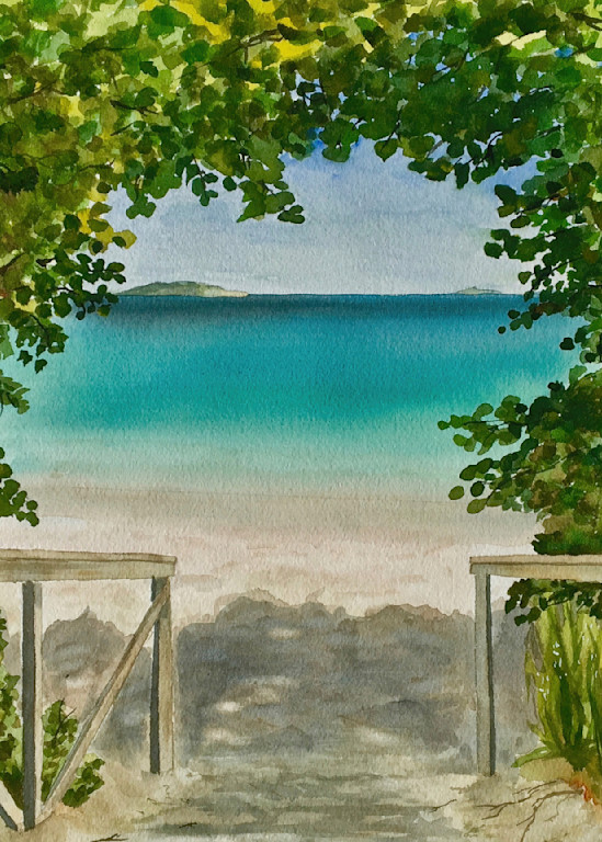 Invitation To Trunk Bay  Art | Cate Poole Water Colors
