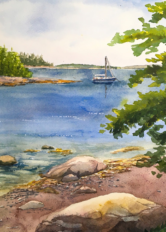 Fish Bay In Sunshine Maine  Art | Cate Poole Water Colors