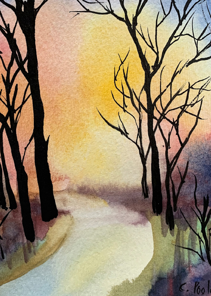Late Autumn Path Art | Cate Poole Water Colors