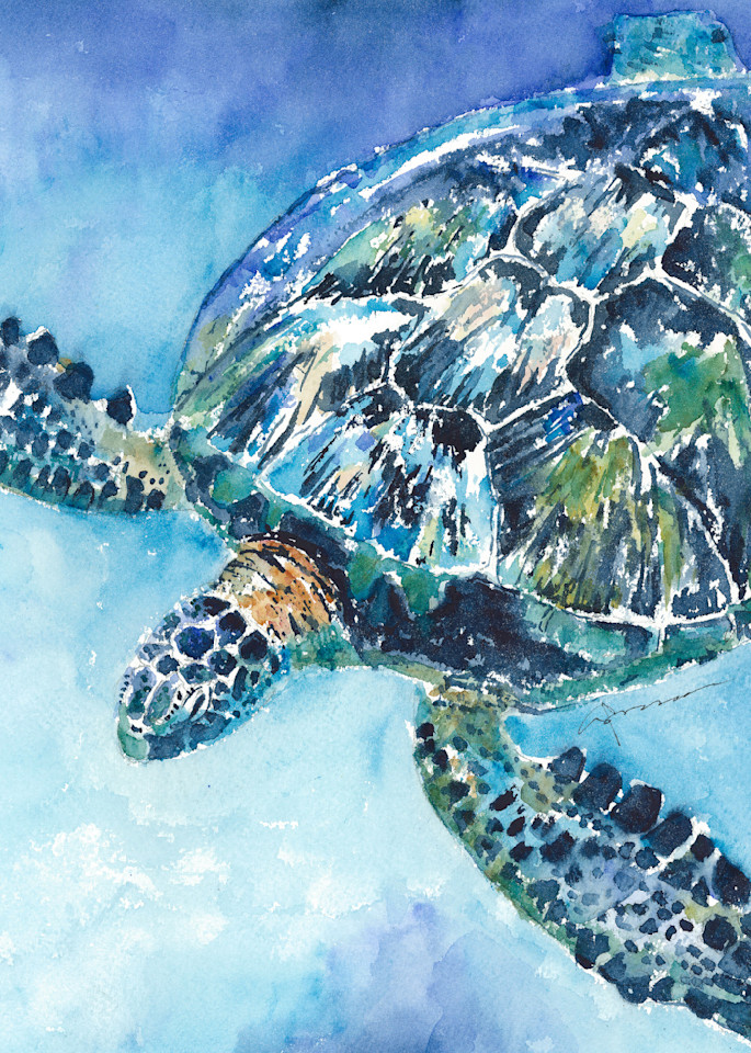 Sea Turtle 21 Printed Tote Bag | Claudia Hafner Watercolor