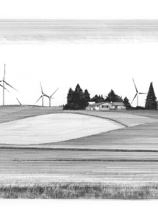 Palouse Windmills Without Footer Art | Pen and Ink Art, LLC