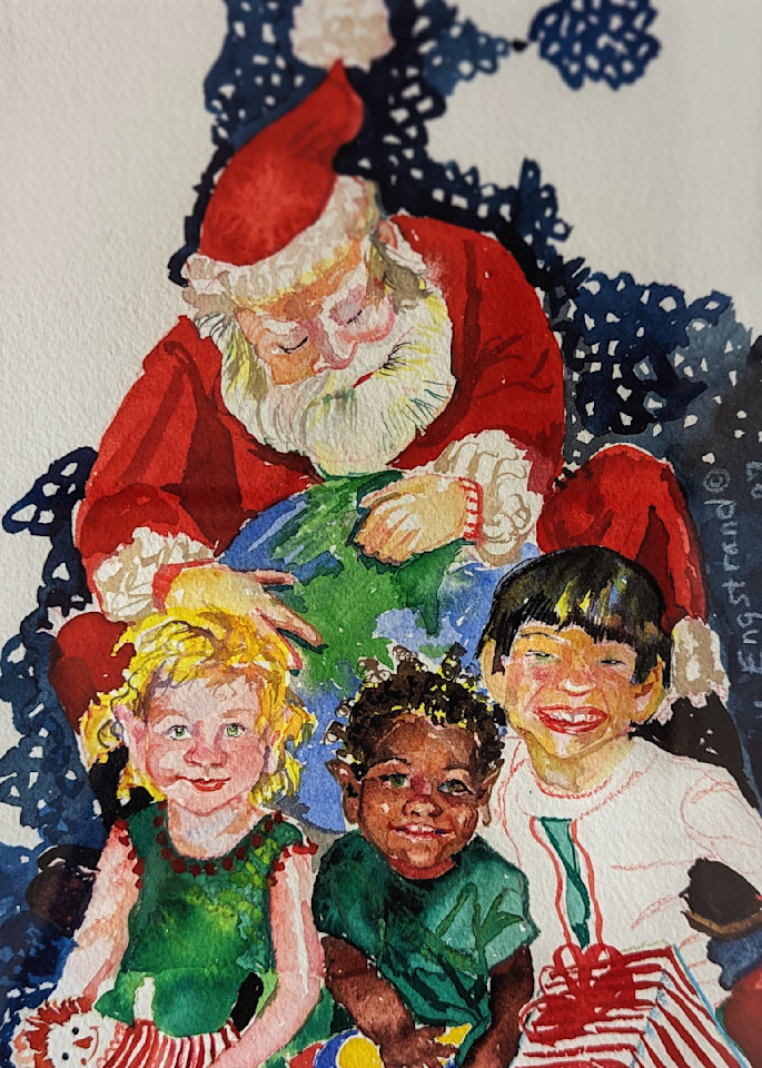Santa And Elves Art | Abigail Engstrand Art
