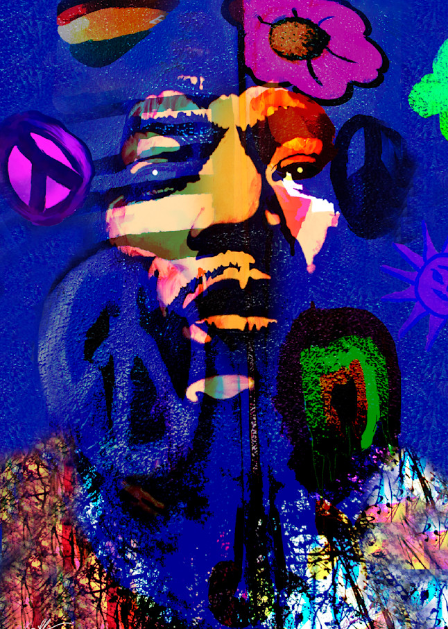Jimi Hendrix Custom Full Image  Art | Paint Out Loud LLC   The Art of Neal Hamilton