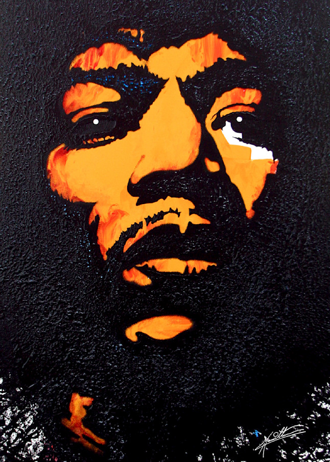 Jimi Hendrix Original Image  Art | Paint Out Loud LLC   The Art of Neal Hamilton