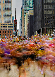 Chicago Marathon Blurred Runners  Photography Art | Paul Kober Photo