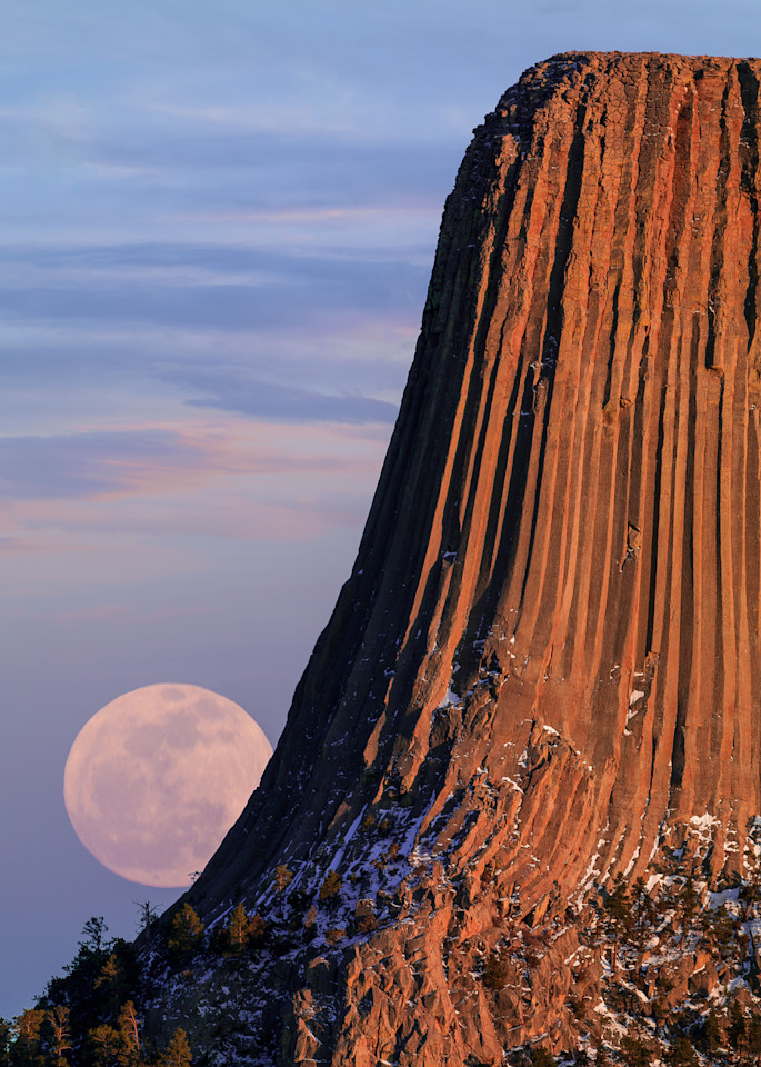 Moonrise At Devil's Tower Photography Art | Kates Nature Photography, Inc.