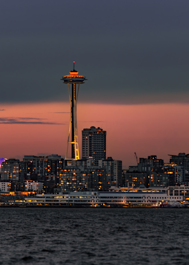 Seattle Skyline At Dusk Photography Art | johnnelson