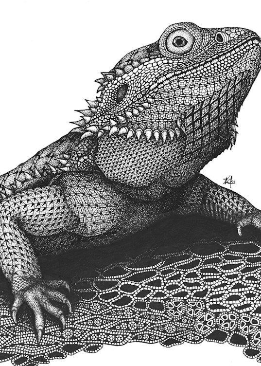 Dragons Are Real (Bearded Dragon) Art | Kristin Moger "Seriously Fun Art"