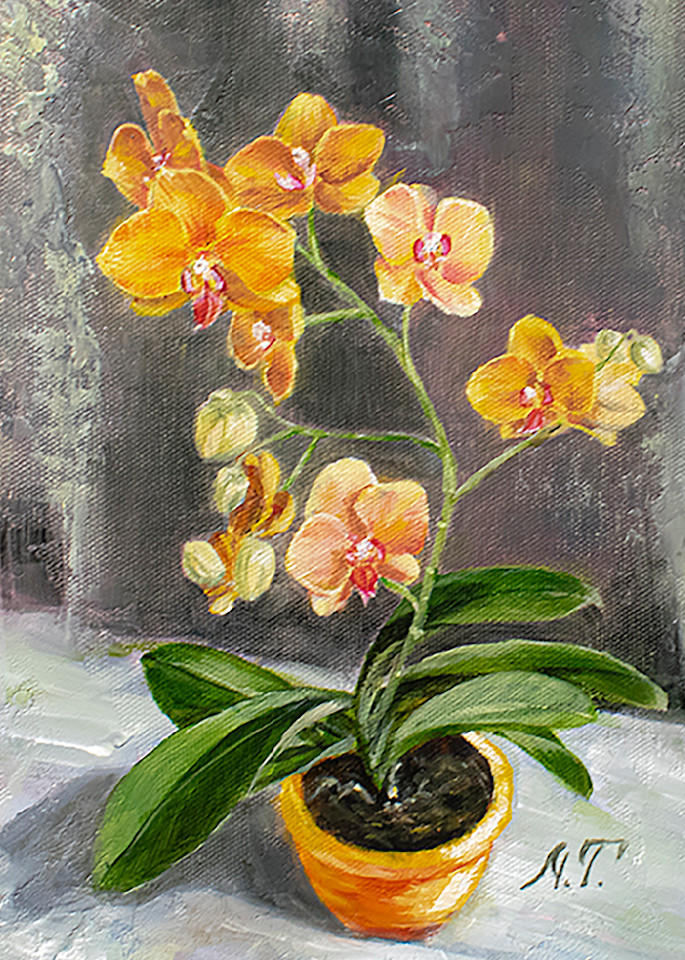 Yellow Orchid Print Art | Mariya Tumanova ART