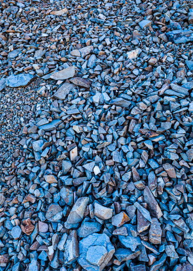 rock shards in blue light