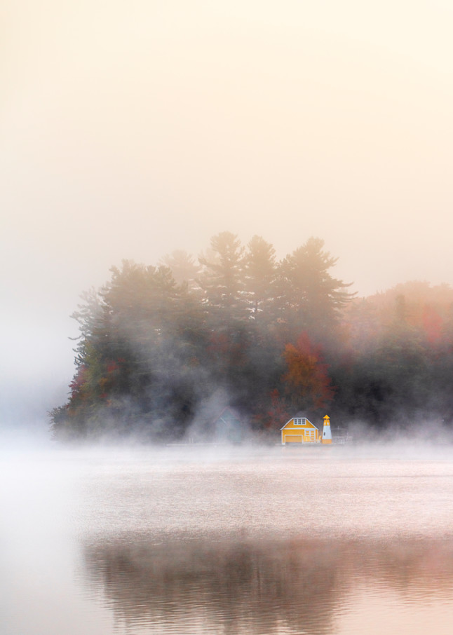 Old Forge Pond Fall Vert Fog Photography Art | Kurt Gardner Photography Gallery
