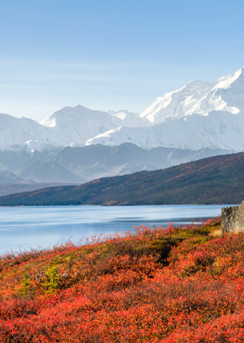 Panoramic view of Denali in Alaska.