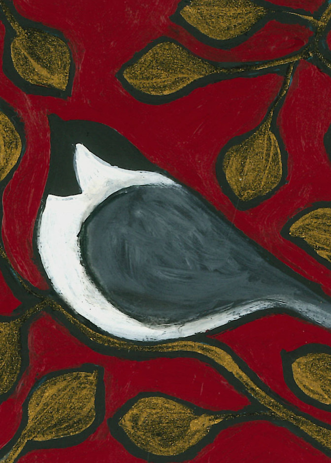 Red Chickadee  Art | Kristin Replogle Art, LLC