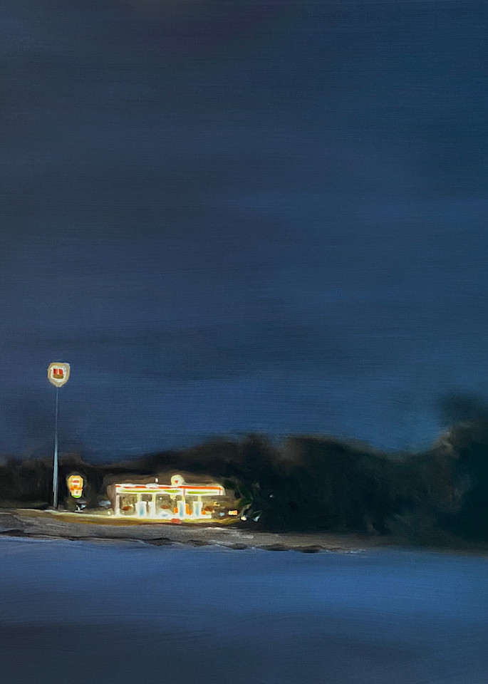 Wes Benson   Gas Station Night Art | wesbenson