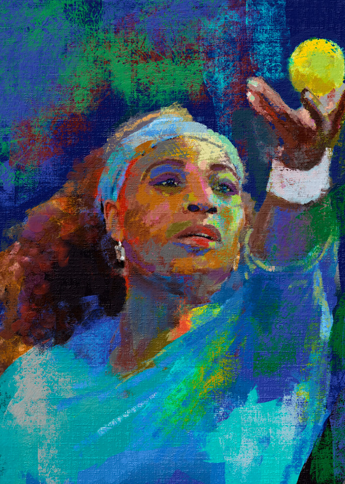 Serena Williams painting | Sports artist Mark Trubisky | Custom Sports Art