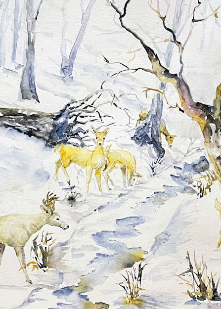 Creekside Winter Wanderers Art | Color Splash Ranch