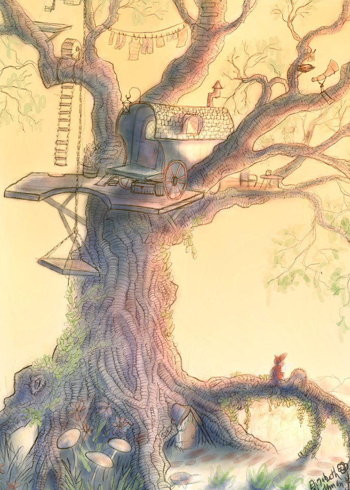 Squirrel's Treehouse 2 Art | elizabethhoffman