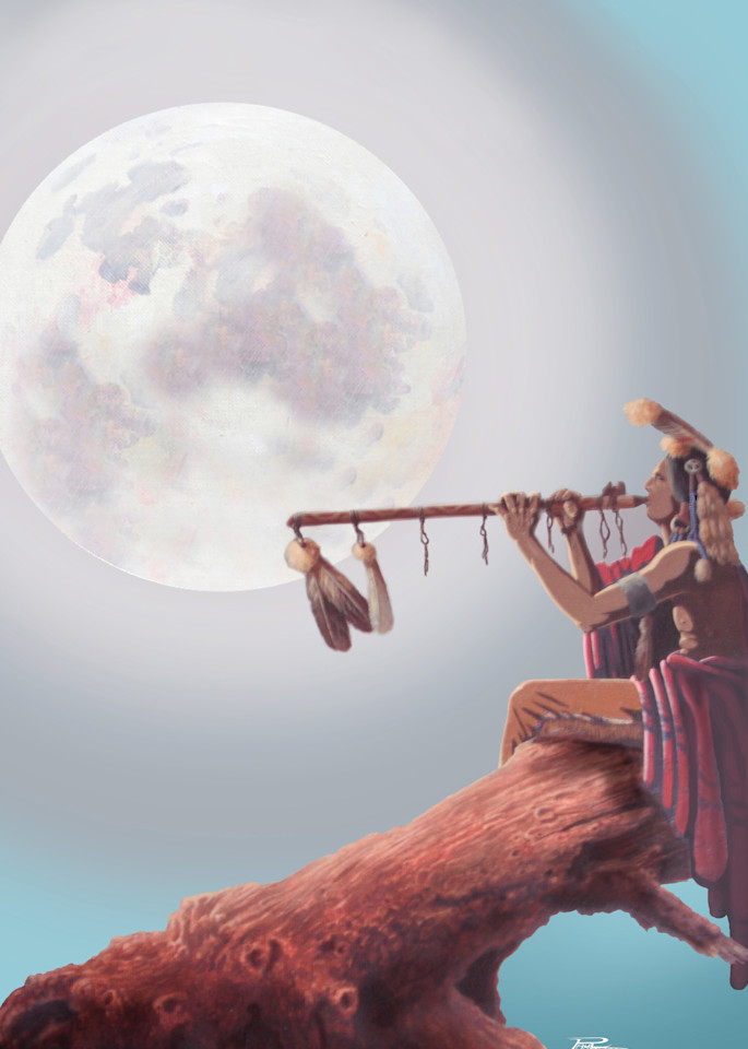 Sioux Love Flute Art | New Age Illustrations