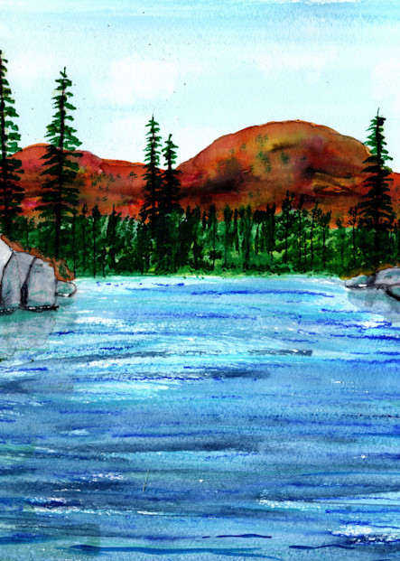 00066 Ponderosa Creek Art | KF Moore Watercolors