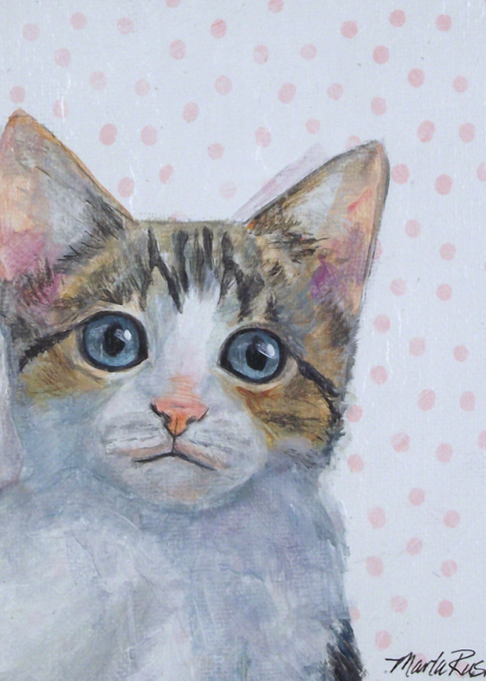 Kitten On Dots Art | Parnell Studios