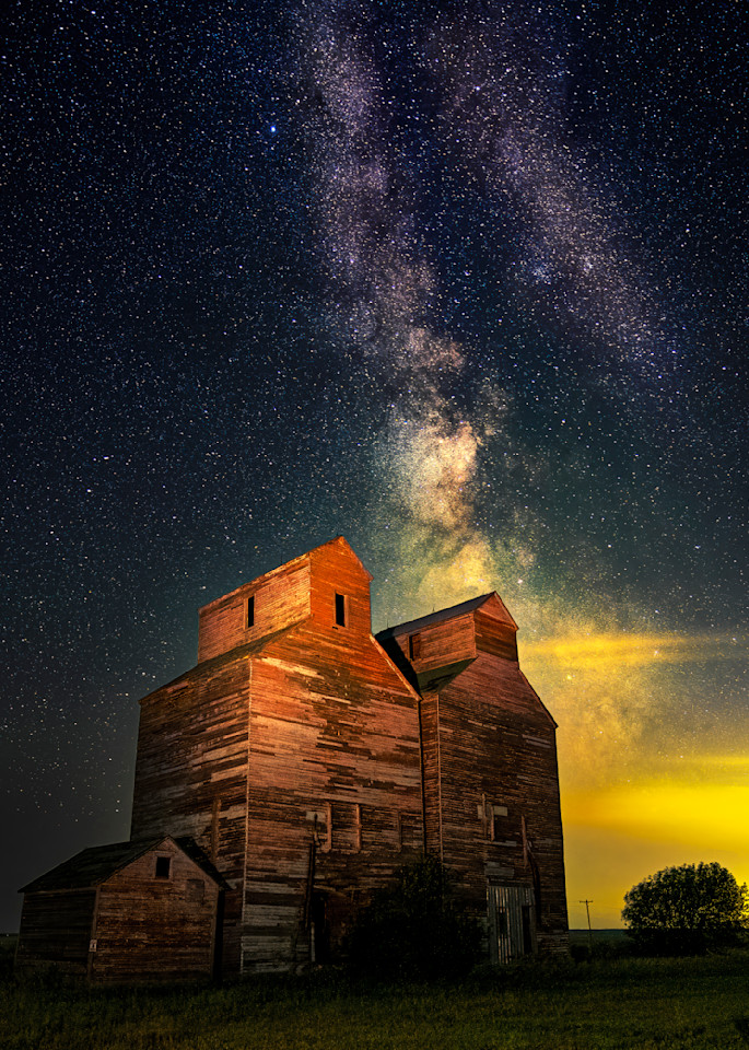 Milky Way Over Grain Elevator — North Dakota fine-art photography prints